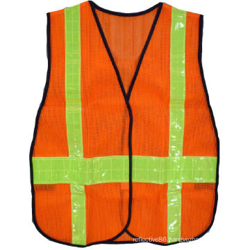 high visibility thickened mesh reflective security vest with PVC tape 4cm & 7cm for children